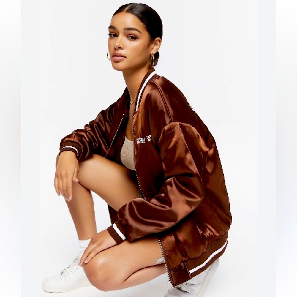 Forever 21 Brooklyn NY Varsity Bomber Jacket NWOT